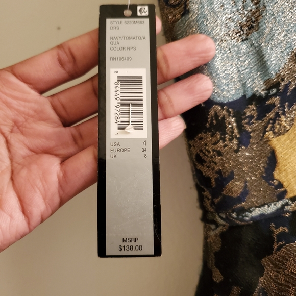 Tahari Women's Floral Print Sleeveless Dress - Picture 3 of 3